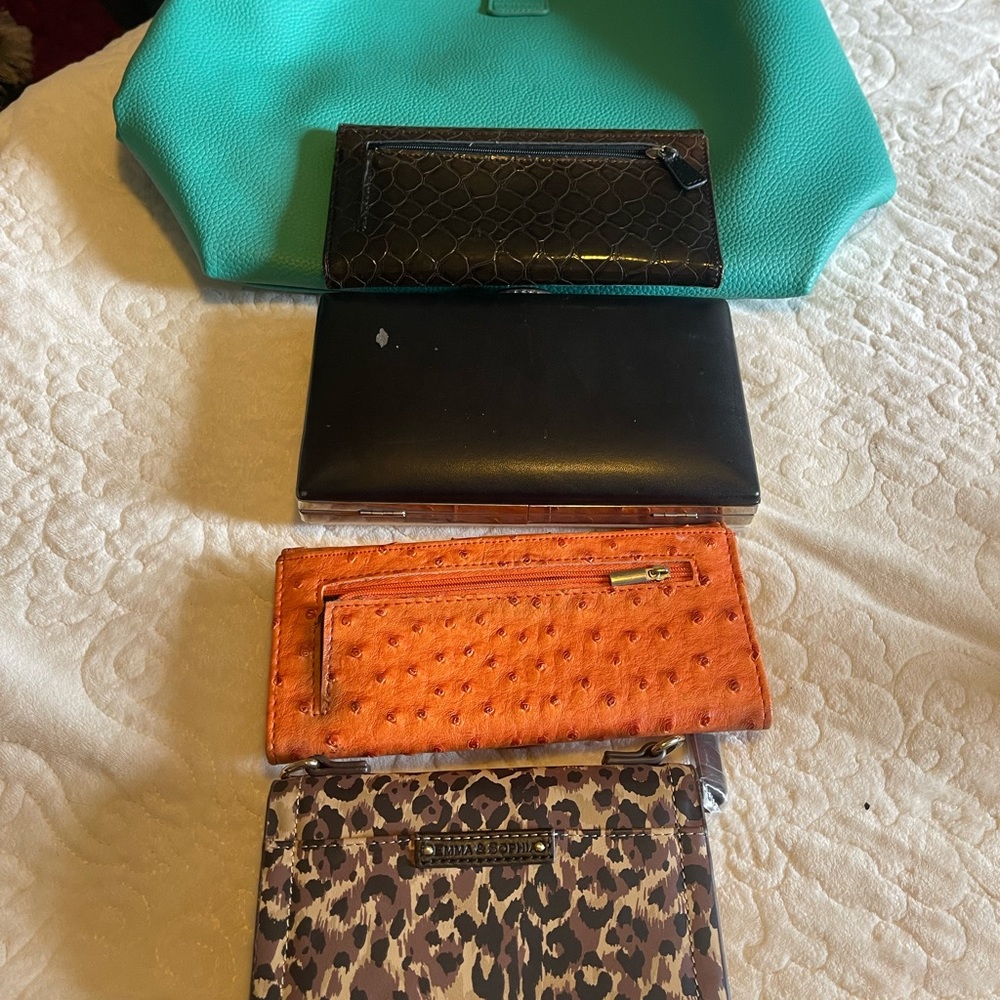 Lot of purse and wallets. All have never been worn and all but 2 are brand new.